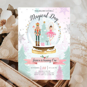 Nutcracker Birthday Girl Land of Sweets Fairy Pink Invitation