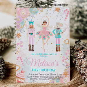 Nutcracker Birthday Invitation Girl Land of Sweets