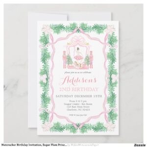 Nutcracker Birthday Invitation, Sugar Plum Princes Invitation
