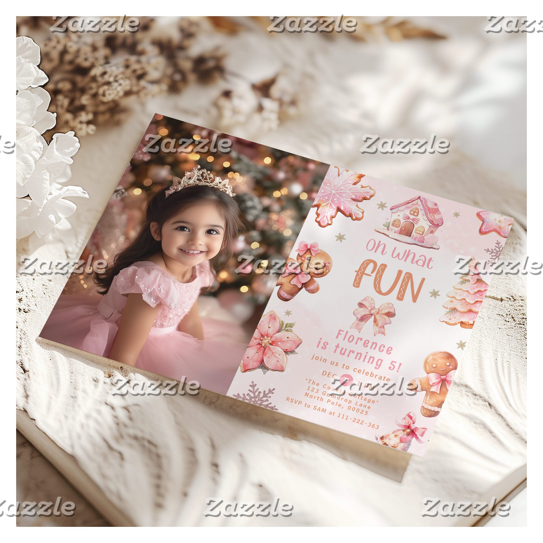 Oh what fun Cookie decoration photo birthday Invitation