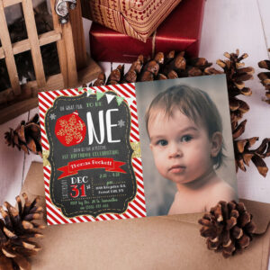 Oh What Fun To Be One! Christmas 1st Birthday Invitation