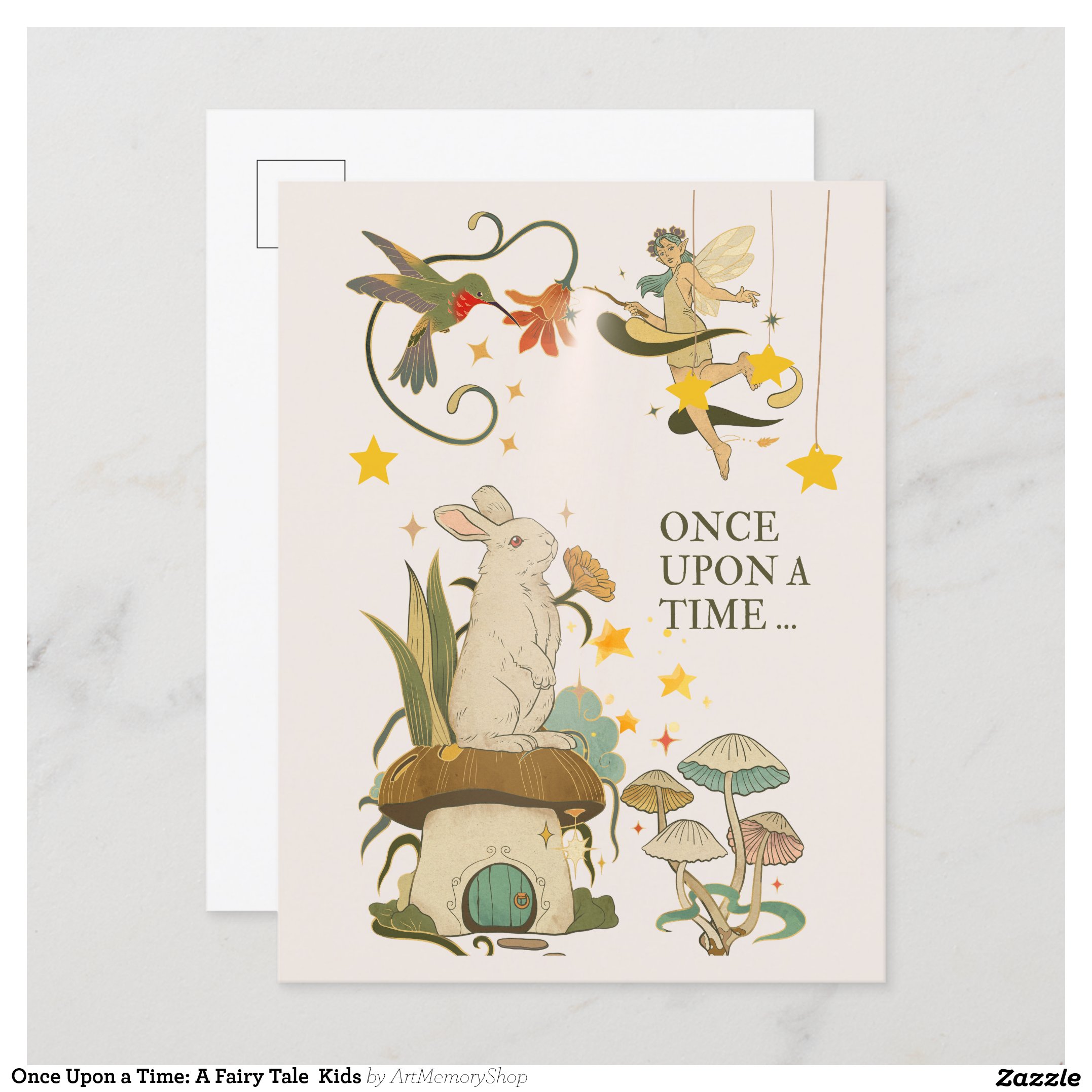 Once Upon a Time: A Fairy Tale Kids Invitation Postcard