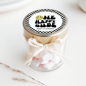 One Happy Dude Boys Rad Kids 1st Birthday Classic Round Sticker