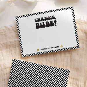 One Happy Dude Boys Rad Kids 1st Birthday Thank You Card