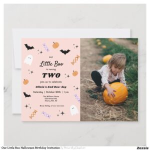 Our Little Boo Halloween Birthday Invitation