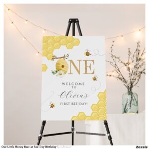 Our Little Honey Bee 1st Bee-Day Birthday Foam Board