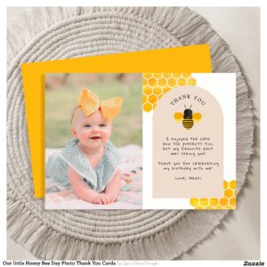 Our little Honey Bee Day Photo Thank You Cards
