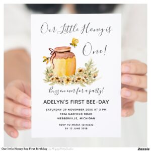 Our little Honey Bee First Birthday Invitation