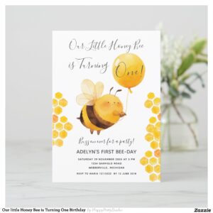 Our little Honey Bee is Turning One Birthday Invitation