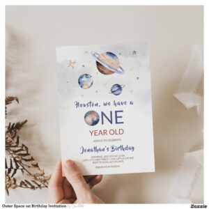 Outer Space 1st Birthday Invitation