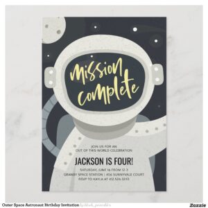 Outer Space Astronaut Birthday Invitation