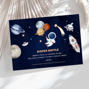Outer Space Baby Shower Diaper Raffle Ticket Encl Enclosure Card