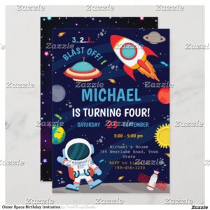 Outer Space Birthday Invitation