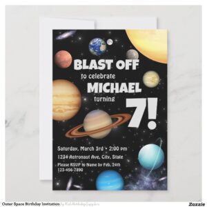 Outer Space Birthday Invitation