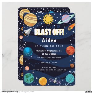 Outer Space Birthday Invitation