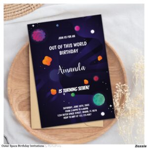 Outer Space Birthday Invitations