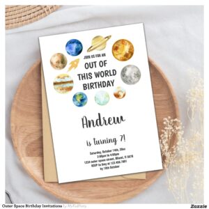 Outer Space Birthday Invitations