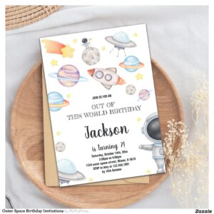 Outer Space Birthday Invitations
