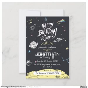 Outer Space Birthday invitations