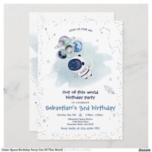 Outer Space Birthday Party Out Of This World Invitation