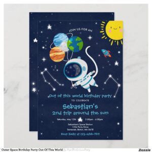 Outer Space Birthday Party Out Of This World Invitation