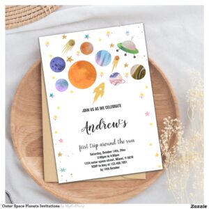 Outer Space Planets Invitations