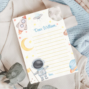 Outer Space Time Capsule Note Message Card