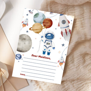 Outer Space Time Capsule Note Message Card