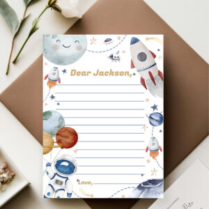 Outer Space Time Capsule Note Message Card