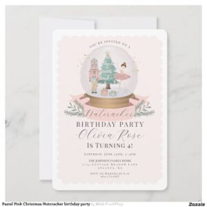 Pastel Pink Christmas Nutcracker birthday party