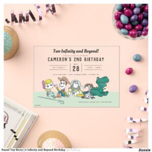 Pastel Toy Story 2 Infinity and Beyond Birthday Acrylic Invitations