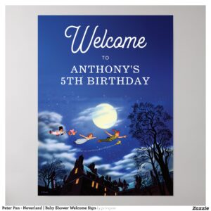 Peter Pan - Neverland Baby Shower Welcome Sign