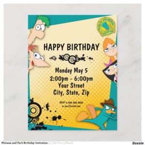 Phineas and Ferb Birthday Invitation