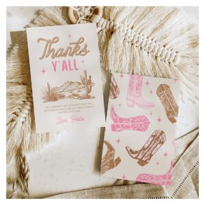 Pink Cowgirl Thank You Card