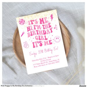 Pink Preppy In My Birthday Era Invitation