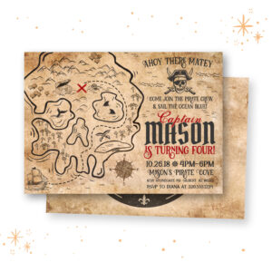 Pirate Treasure Map Birthday Invitation