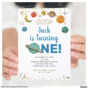 Planet Solar System Birthday Party Invitation