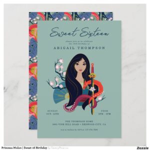 Princess Mulan Sweet 16 Birthday Invitation
