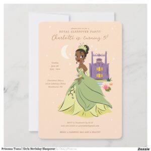 Princess Tiana l Girls Birthday Sleepover Invitation