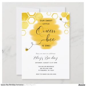 Queen Bee Birthday Invitation