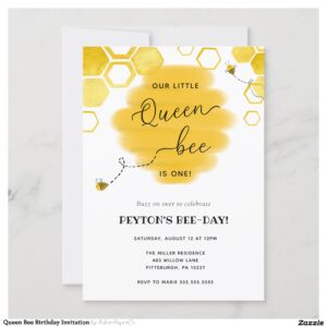 Queen Bee Birthday Invitation