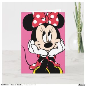 Red Minnie Head in Hands Card