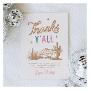 Rodeo Birthday Party Thank You Card