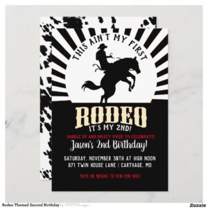 Rodeo Themed Second Birthday Invitation