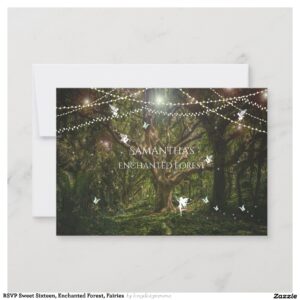 RSVP Sweet Sixteen, Enchanted Forest, Fairies Invitation