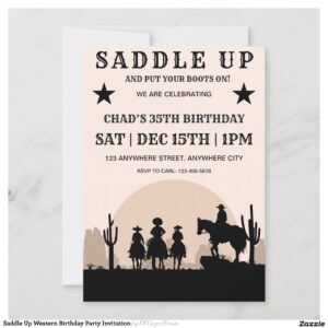Saddle Up Western Birthday Party Invitation