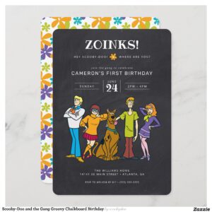 Scooby-Doo and the Gang Groovy Chalkboard Birthday Invitation