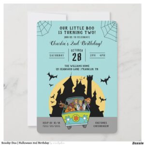 Scooby-Doo Halloween 2nd Birthday Invitation