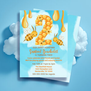 Second Birthday - Sweet Honeybee Party Invitation