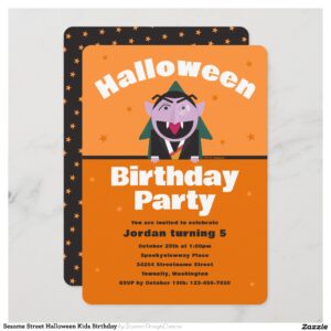 Sesame Street Halloween Kids Birthday Invitation